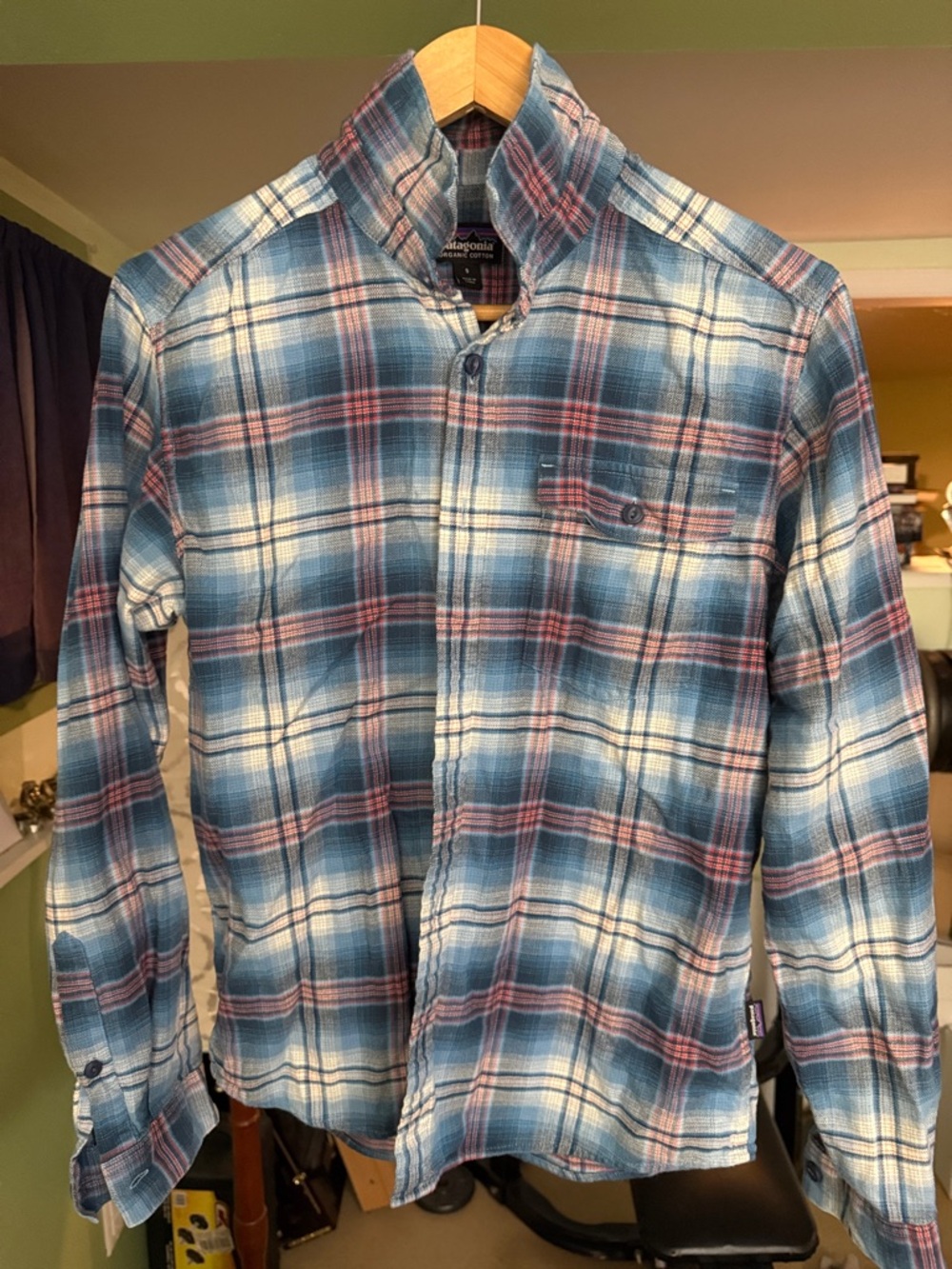 Patagonia Blue and Red Plaid Button-Down Shirt